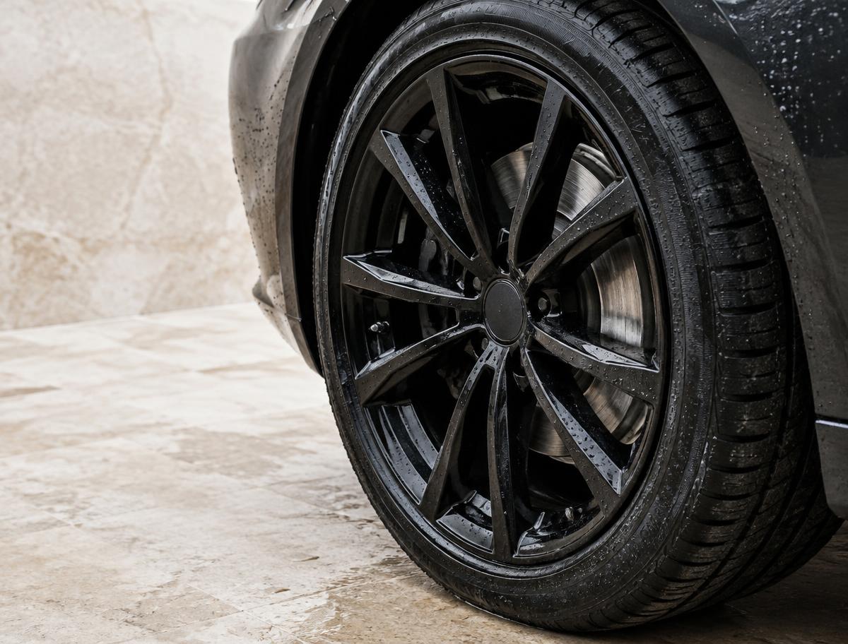 Clean wheel and tyre detail